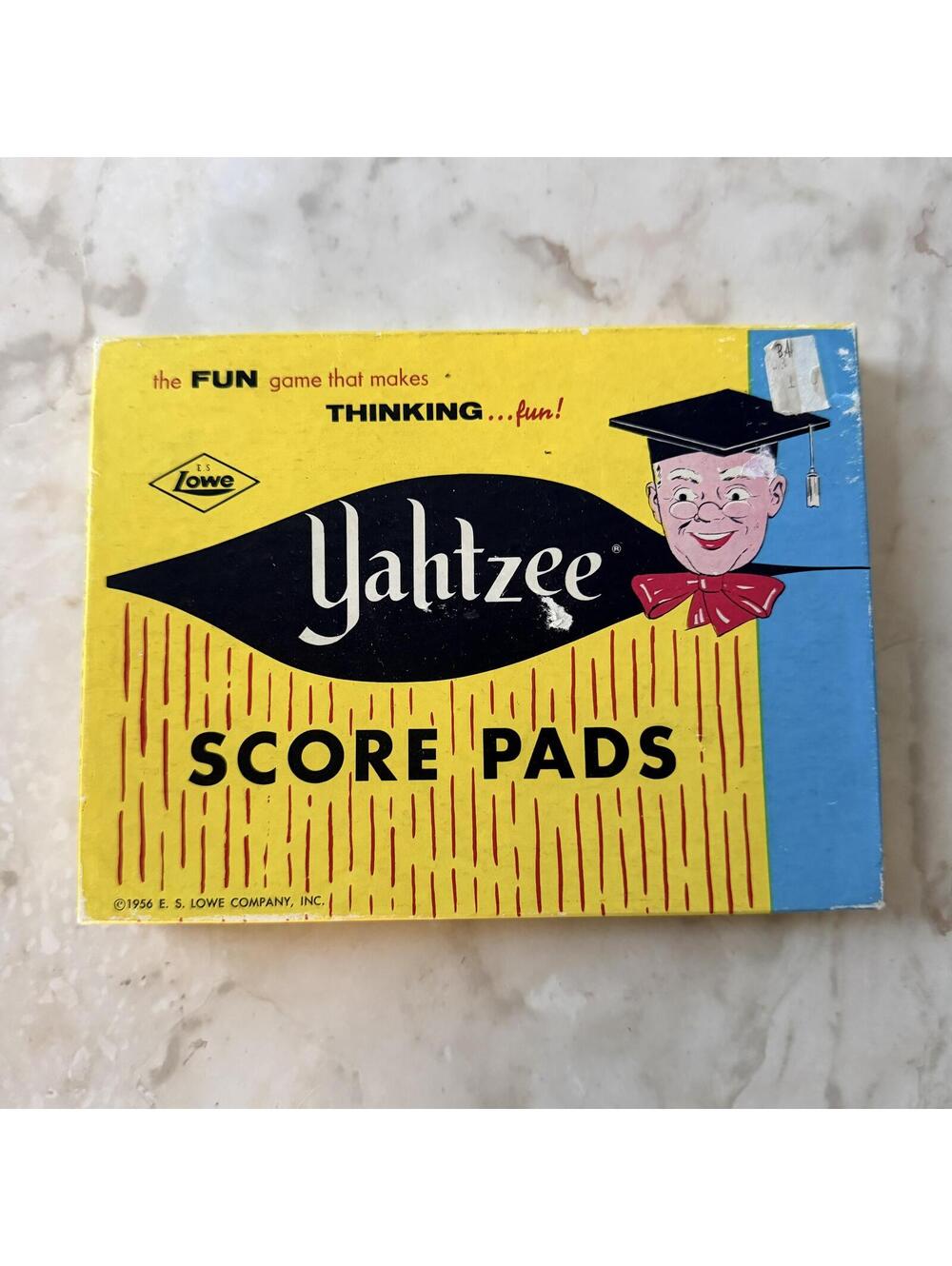 1956 Vintage Yahtzee Score Cards - E. S. Lowe Company 3 score pads made in USA
